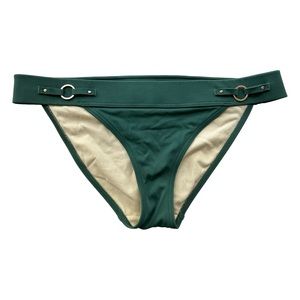 Victoria's Secret Bikini Bottom Green Gold Metallic Rings Size Medium